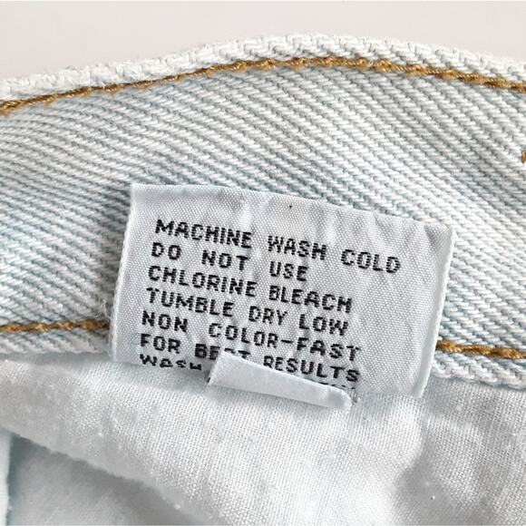 Vintage 80s Wide Leg High Rise Jeans Embroidered Light Wash Mom Jeans Womens 14 - Picture 8 of 11